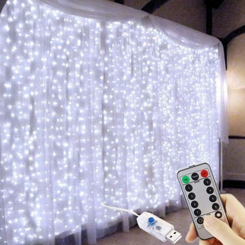 300 led curtain lights usb - 300,