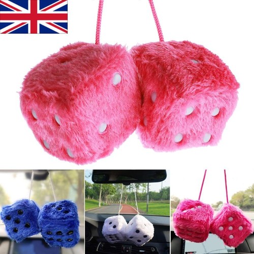 Fuzzy plush dice - plush, car