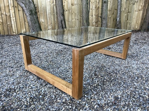 Modern oak toughened glass - oak,