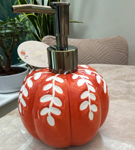 Orange white floral - &, ceramic