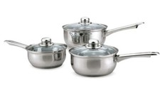 3pc Saucepan Set Stainless