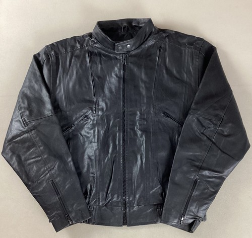 Vintage leather biker jacket - leather,