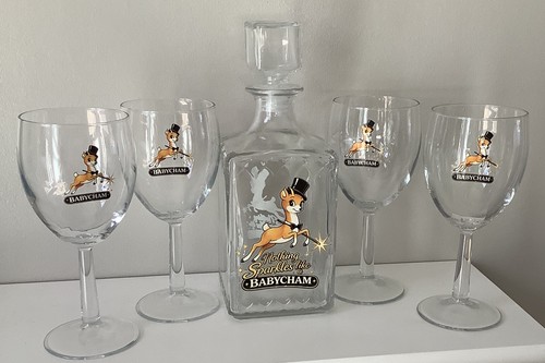 Babycham style glass set - style, ~