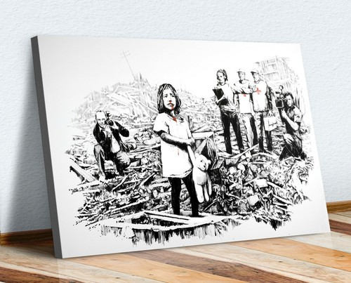 Banksy canvas street - street, wall