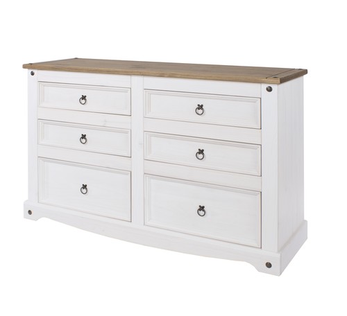 Drawer chest wide solid pine - 6,