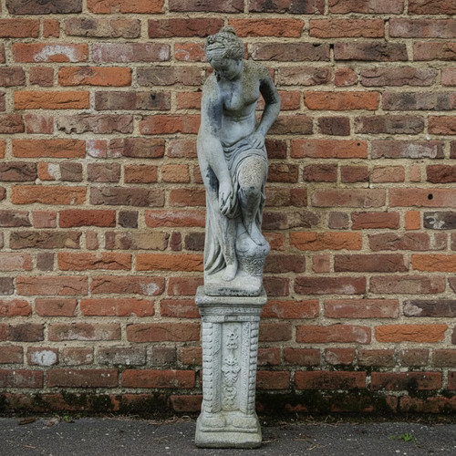 Weathered antique stone statue - stone,