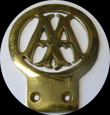 AA 1906 STYLE BRASS CAR BADGE