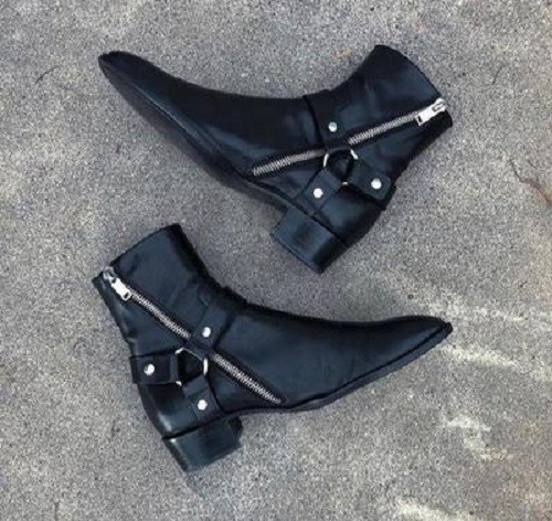 Men luxury black leather - black,