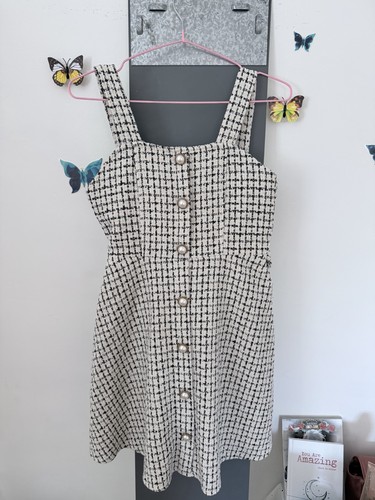Japanese tweed mini dress - tweed, s-m