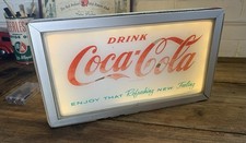 Vintage Original 1959 Coca Cola Vending Machine Sign Part Lit  15”x9”