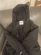Zara Black Unisex Puffer Coat
