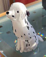 Langham Glass Signed Dalmatian Dog Figurine. VGC