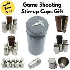 Game Shooting Numbered Stirrup Cups In Leather Case