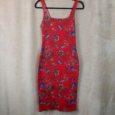 Zara Womens Dress Bodycon Squareneck Floral Size Medium