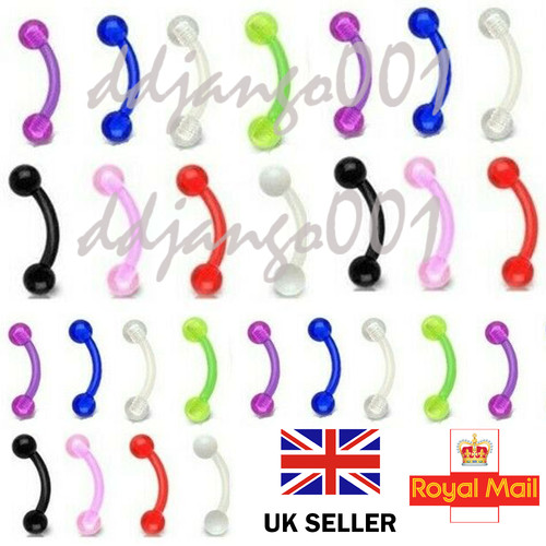 Glow dark tongue bar - tongue, belly