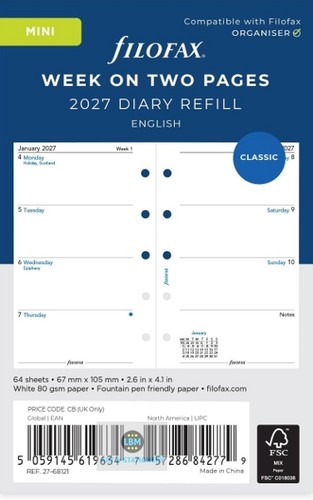 Filofax 2027 mini - 2027, diary
