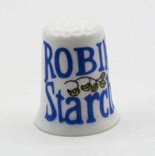 COLLECTABLE BONE CHINA THIMBLE 'ROBIN STARCH' ADVERTISING