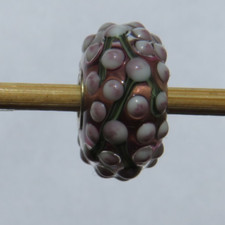Trollbeads Purple Mimosa glass bead retired and rare