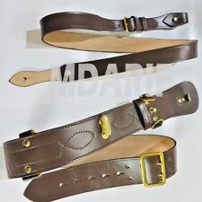 Sam Brown Belt with Sam Brown Shoulder Strap Brown Leather Brass buckle Sam, New