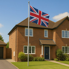 20FT FLAG POLE & UNION JACK FLAG WITH EYELETS OLYMPICS OUTDOOR POLE WITH PULLEY