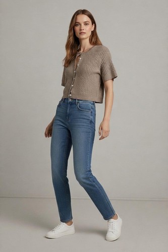 Brora cable knit short sleeve - short,