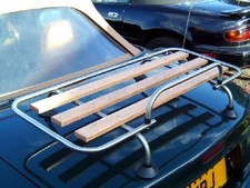 Boot / luggage rack Mazda MX5, Eunos, MX-5 1989-2005, stainless steel / wood s/s
