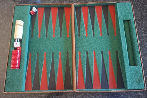 Vintage backgammon board set - vintage,