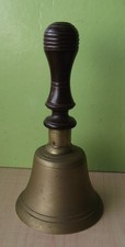 Vintage Brass Hand Bell Wood