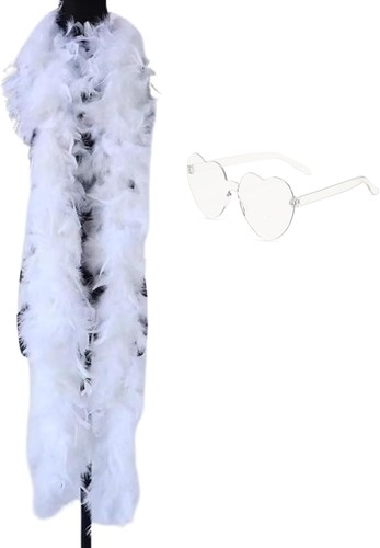 White feather boa for women - boa,