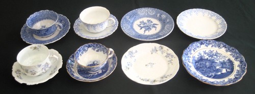 Vintage blue white china tea - vintage,