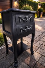 Vintage Black Bedside Table