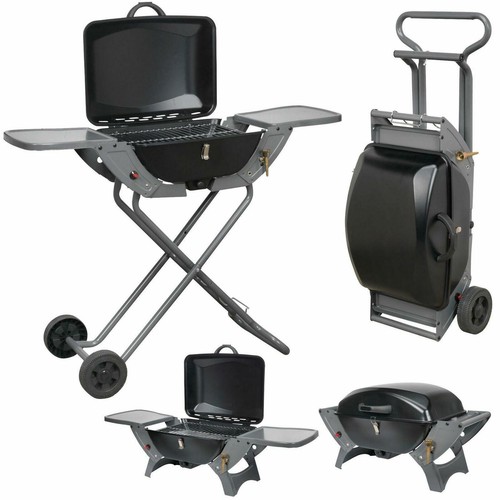 Folding gas barbecue combo bbq - barbecue,