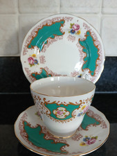 Vintage Royal Imperial Fine Bone China Trio Tea Cup Saucer Side Plate VGC