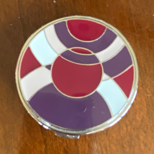 Vintage round enamel cosmetic - round,