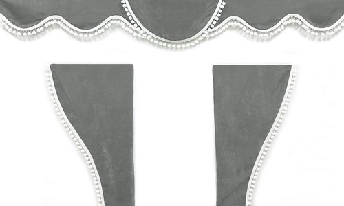 Truck curtains grey white - truck,