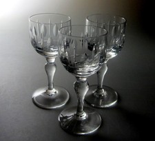 Stuart Crystal Hampshire (SET OF 3) CORDIAL GLASSES 4" tall x 1 3/4" diameter