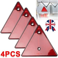 4 X Screw on Triangle Reflectors Red for Trailers, Caravans, Fence & Gate Posts