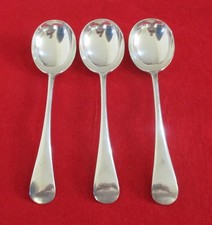 3 Vintage Silver Plated EPNS A1 Old English Pattern Soup Spoons 20cm