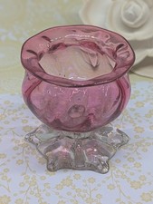 Victorian Cranberry Glass Salt