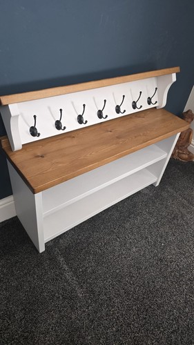 Handmade coat rack - rack+shelf, &