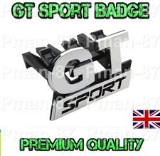  PREMIUM ABS Plastic GT Sport Silver Chrome front grill badge VW BMW AUDI