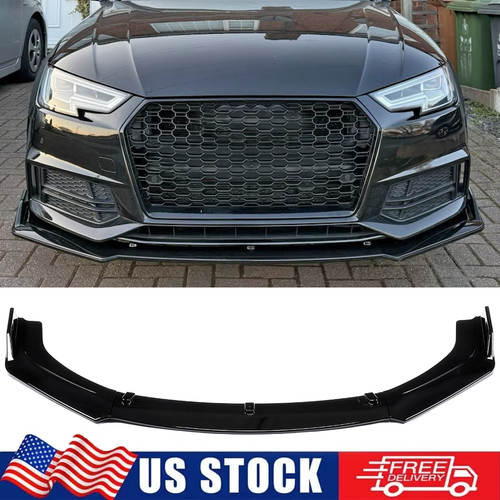 Gloss black front spoiler - black, lip