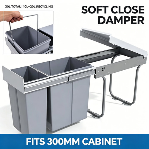 Pull out kitchen bin 10l - pull, 10l+20l