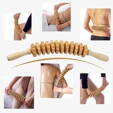 Wooden Massage Roller Anti-Cellulite Tool Self Care Lymphatic Therapy Massager