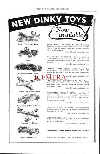 1950s dinky toys advert - toys,