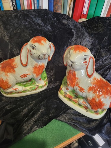 Staffordshire orange bunnies - staffordshire,
