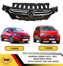 VAUXHALL CORSA E 2015 - 2019 MAIN GRILLE WITH CHROME RADIATOR TOP BADGE GRILLE