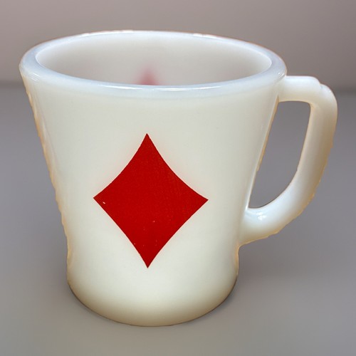 Vintage fire king poker suits - vintage,