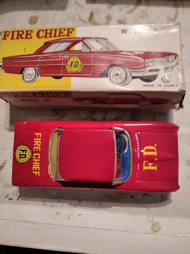 Fireman car tin 60s - tin,