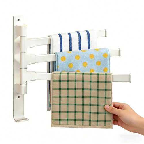 White bathroom towel rack - towel,